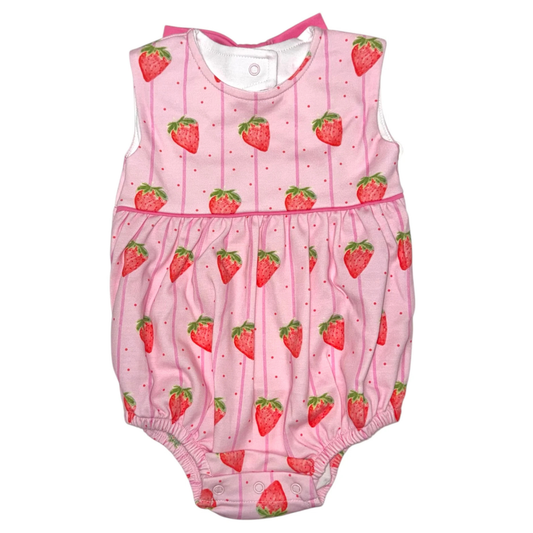 Strawberry stripe tie back bubble