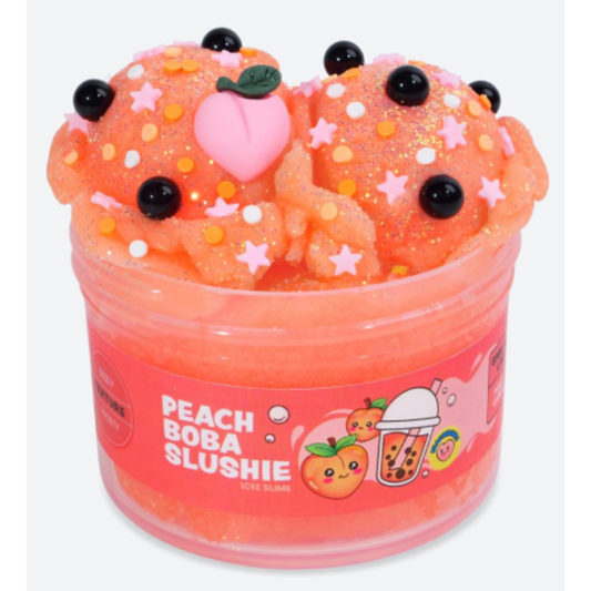 Peach boba slushie