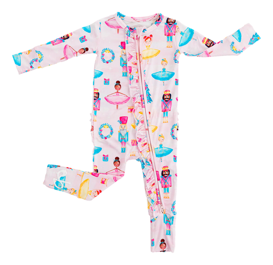 Sugarplum ruffle conv. romper