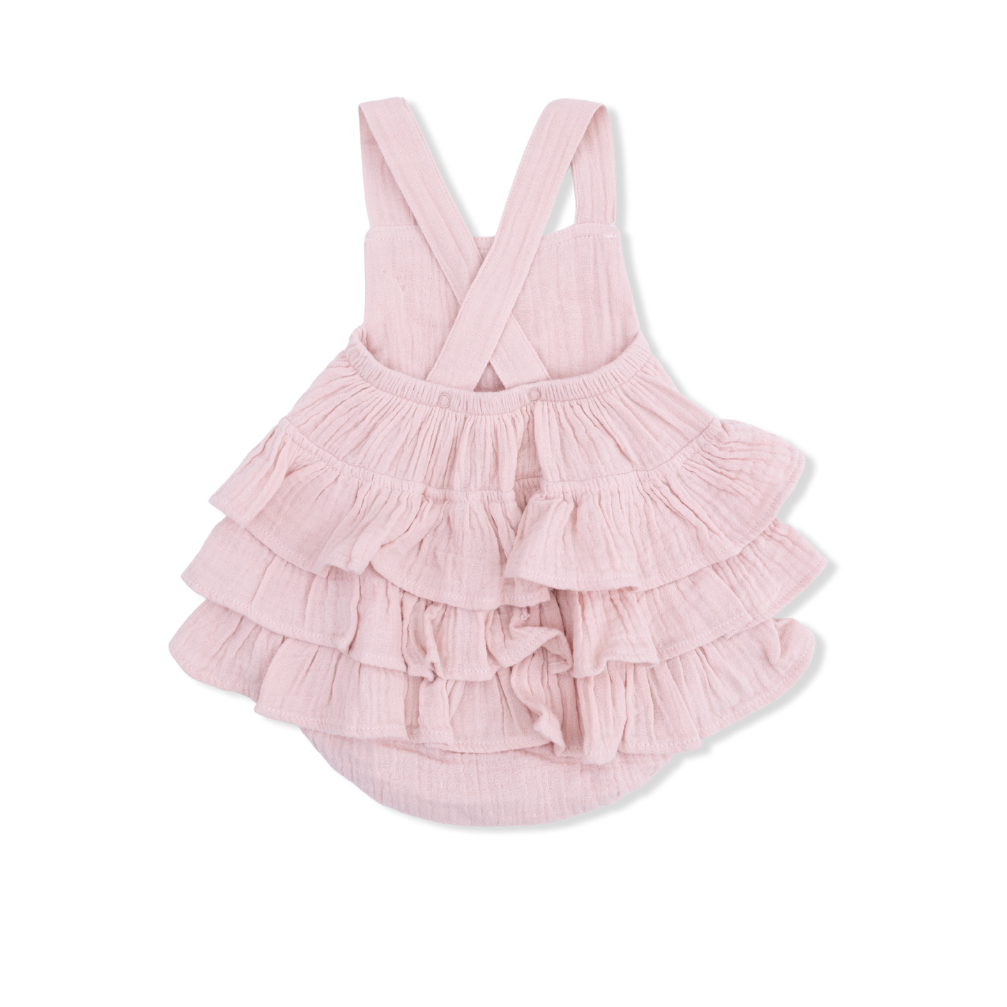 Solid muslin lotus ruffle sunsuit
