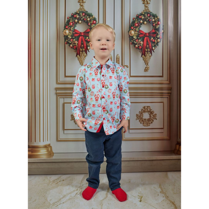 Santa l/s button down