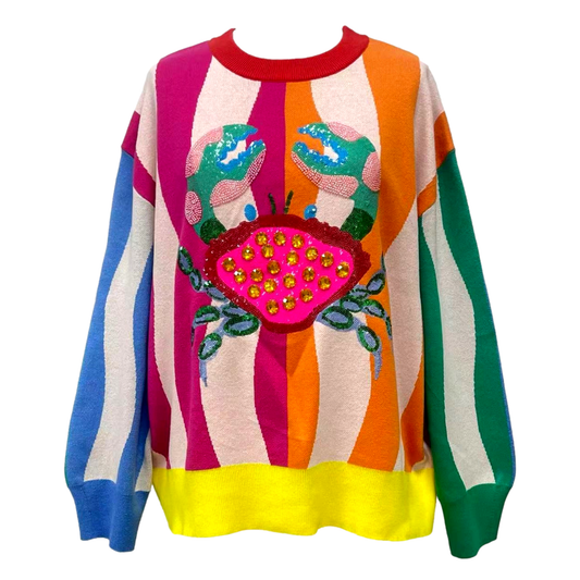 Crab colorblock stripe sweater
