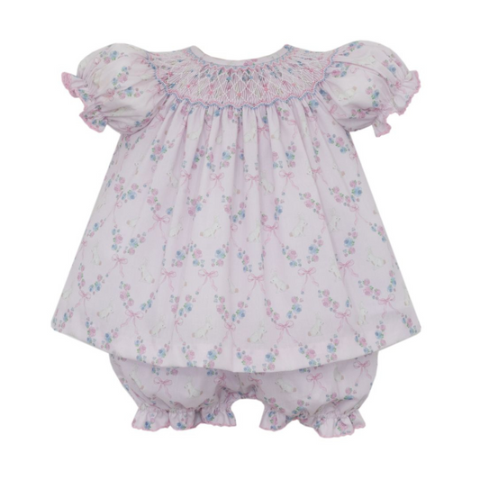 Bunny bishop bloomer set - pink