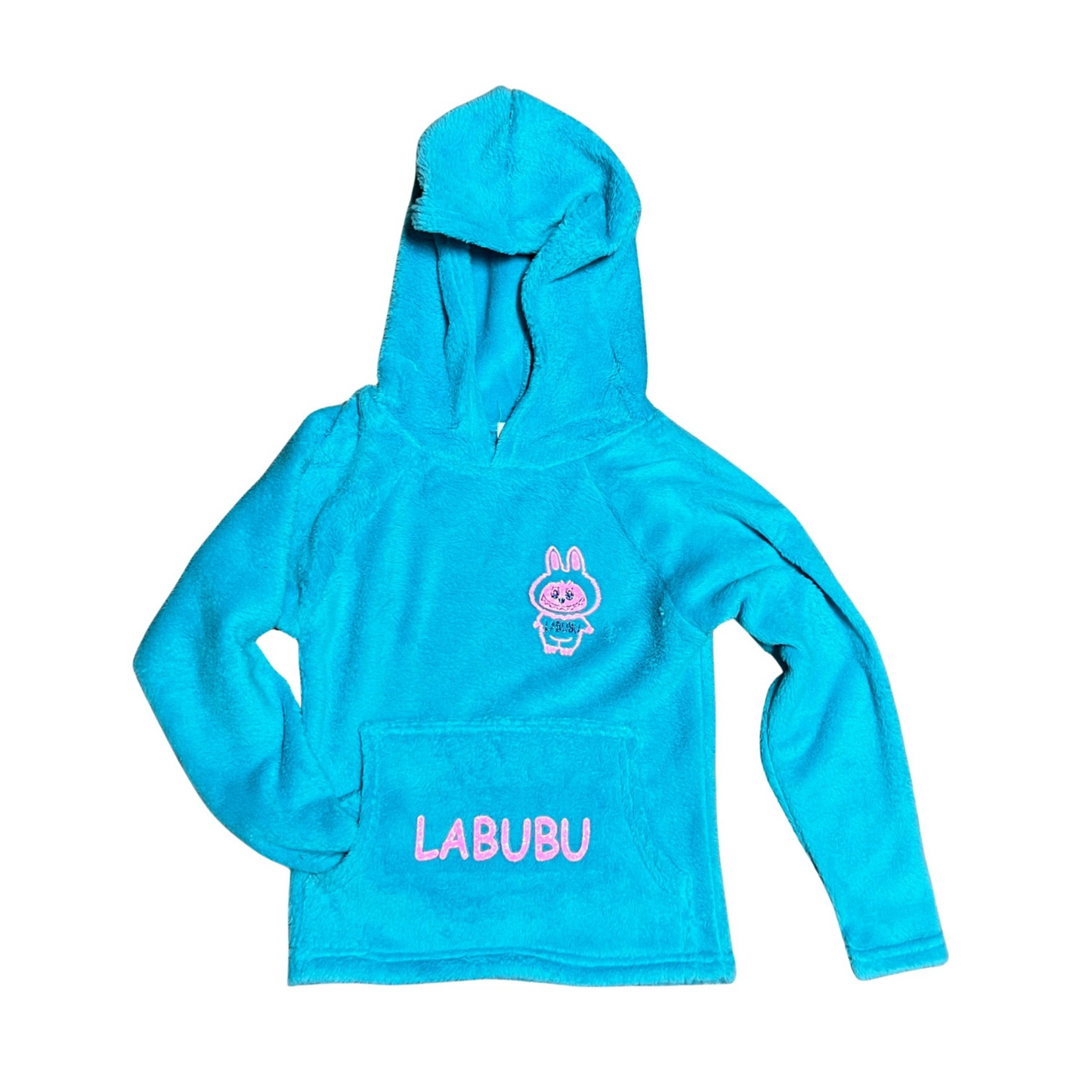 Fuzzy labubu sweatshirt - turquoise