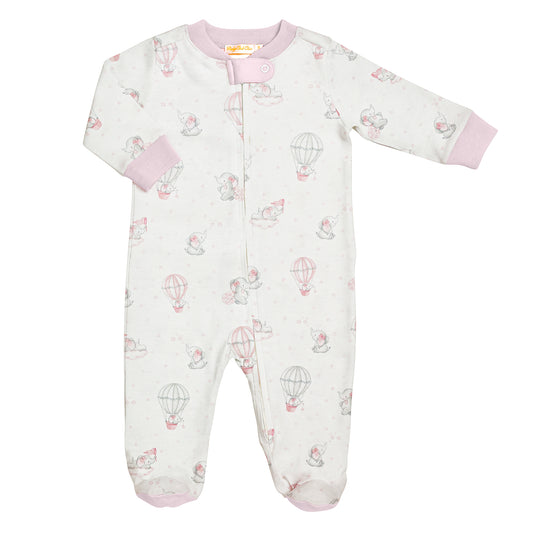 Dreamy air balloons footie - pink