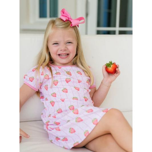Strawberry stripe play dress