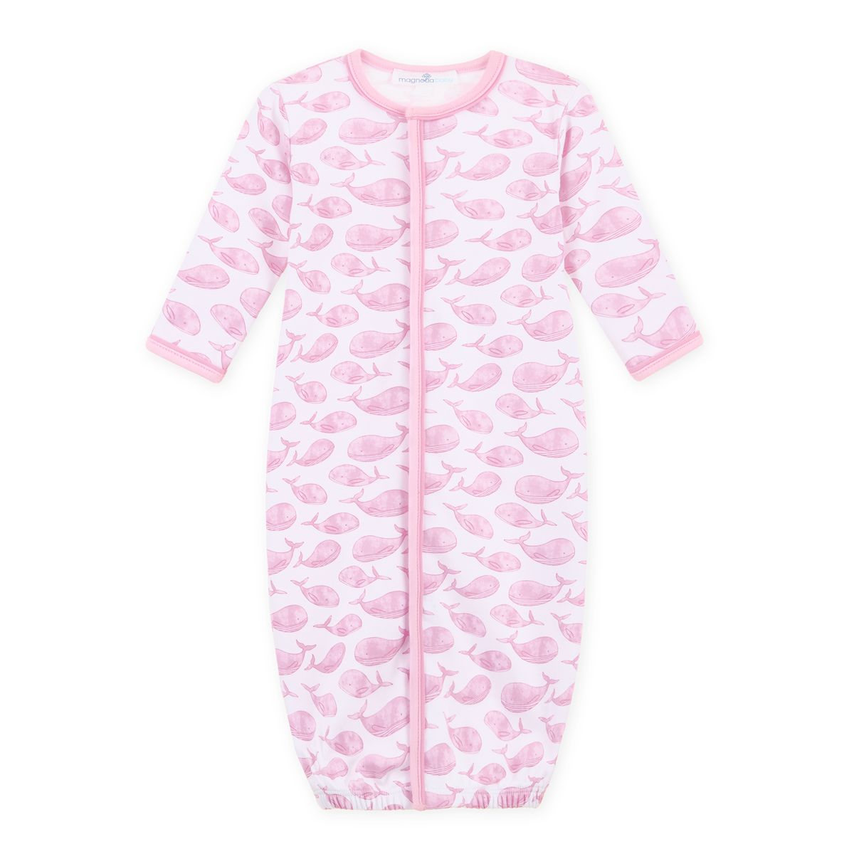 Azure whales conv. gown - pink