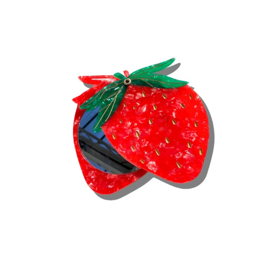 Strawberry compact mirror