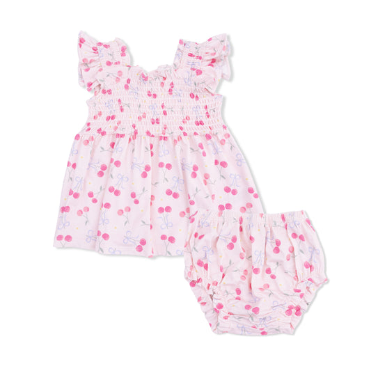 Sweet bow cherries baby doll tunic & bloomers