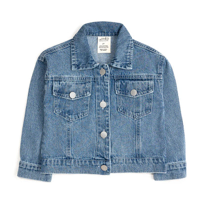 Pearl heart patch denim jacket