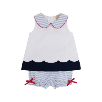 Colleen's colorblock set - white/navy/red