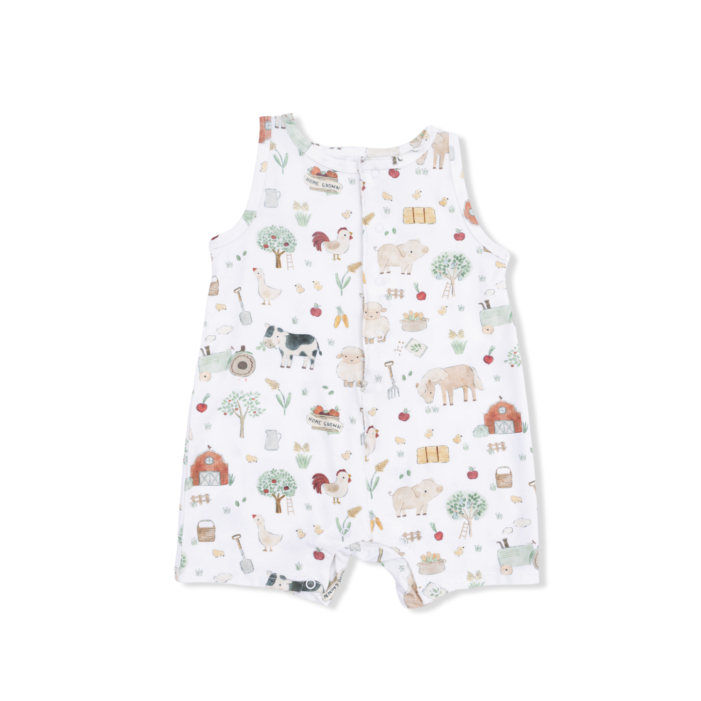 Cute farm animals sleeveless shortie romper