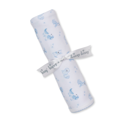 Puppy paws blanket - blue