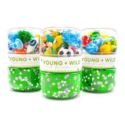 Soccer grab & go dough jar