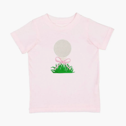Golf tee bow patch s/s tshirt - ballet