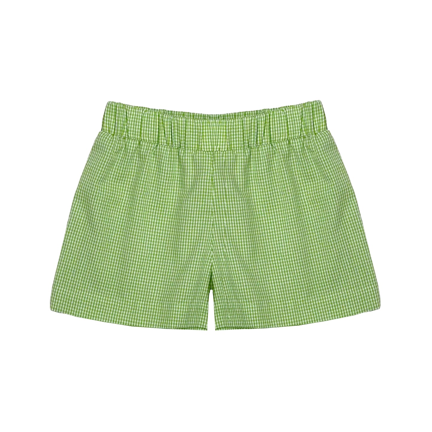 Airplane Leo shorts - lime green gingham