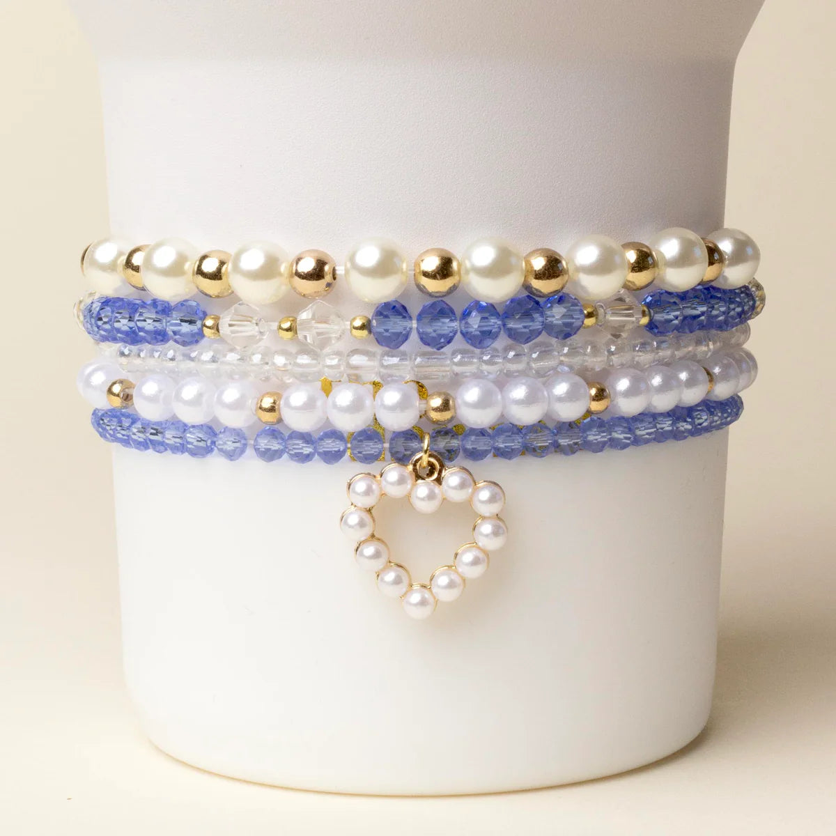 Tumbler bracelet stack - on cloud nine