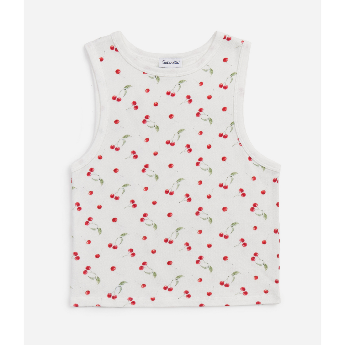 Cherry toss tank - white/cherry