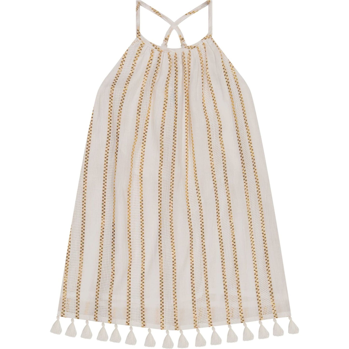 Mini chantal sundress - gold stripe