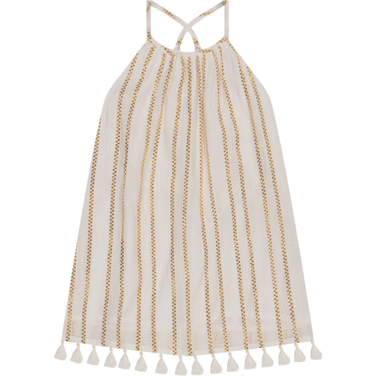 Mini chantal sundress - gold stripe