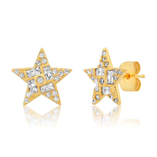 Star geometric cz studs