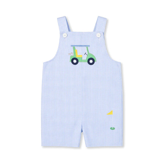 Golf cart check seersucker shortall