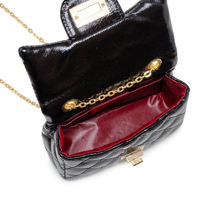 Metallic classic mini purse - black