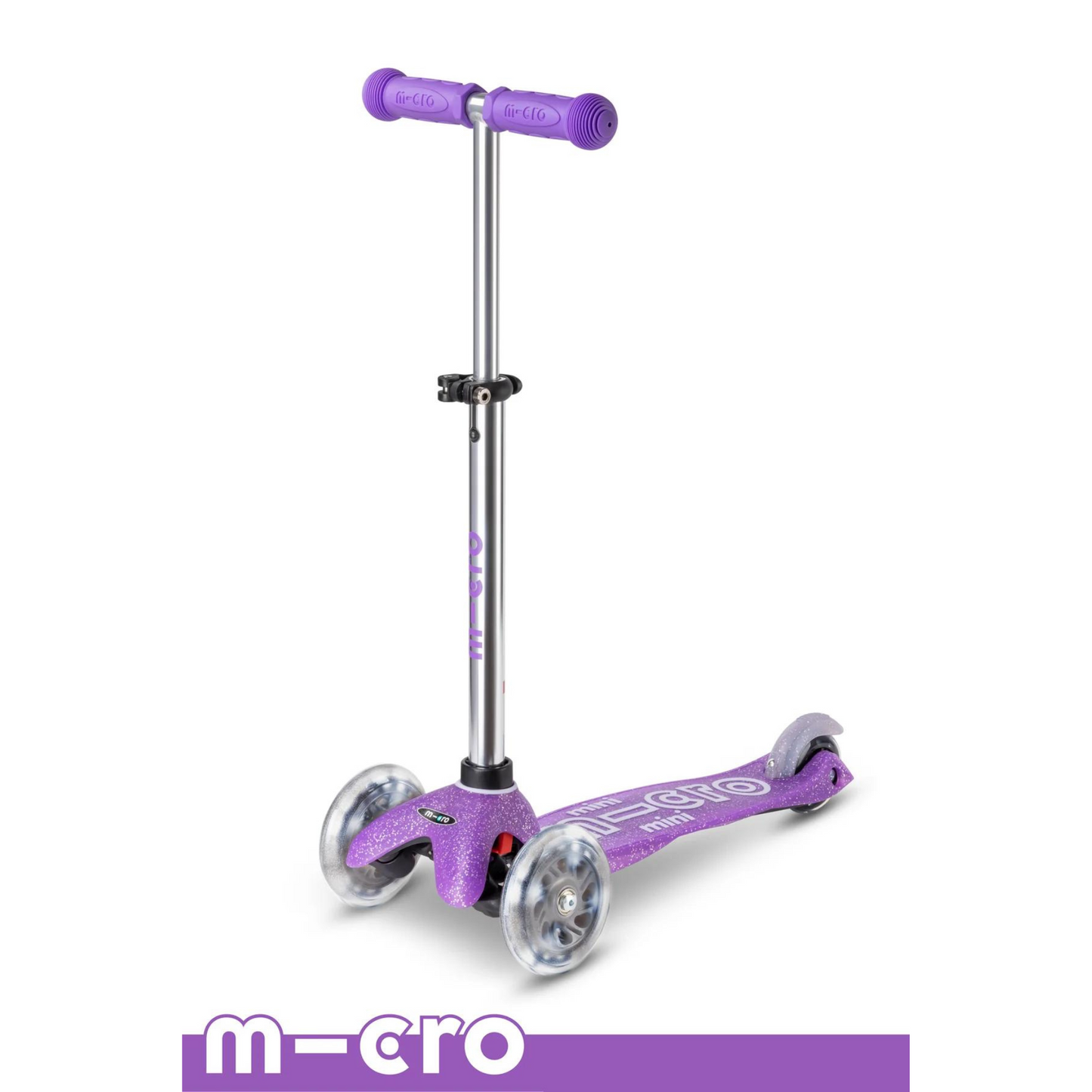 Micro mini glitter LED scooter - glitter purple