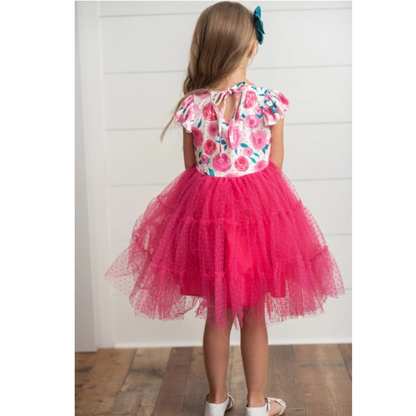 Rose tiered tulle dress