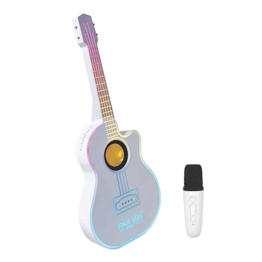 Guitar & microphone karaoke set - white