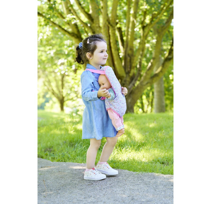 Bright pink floral baby doll sling