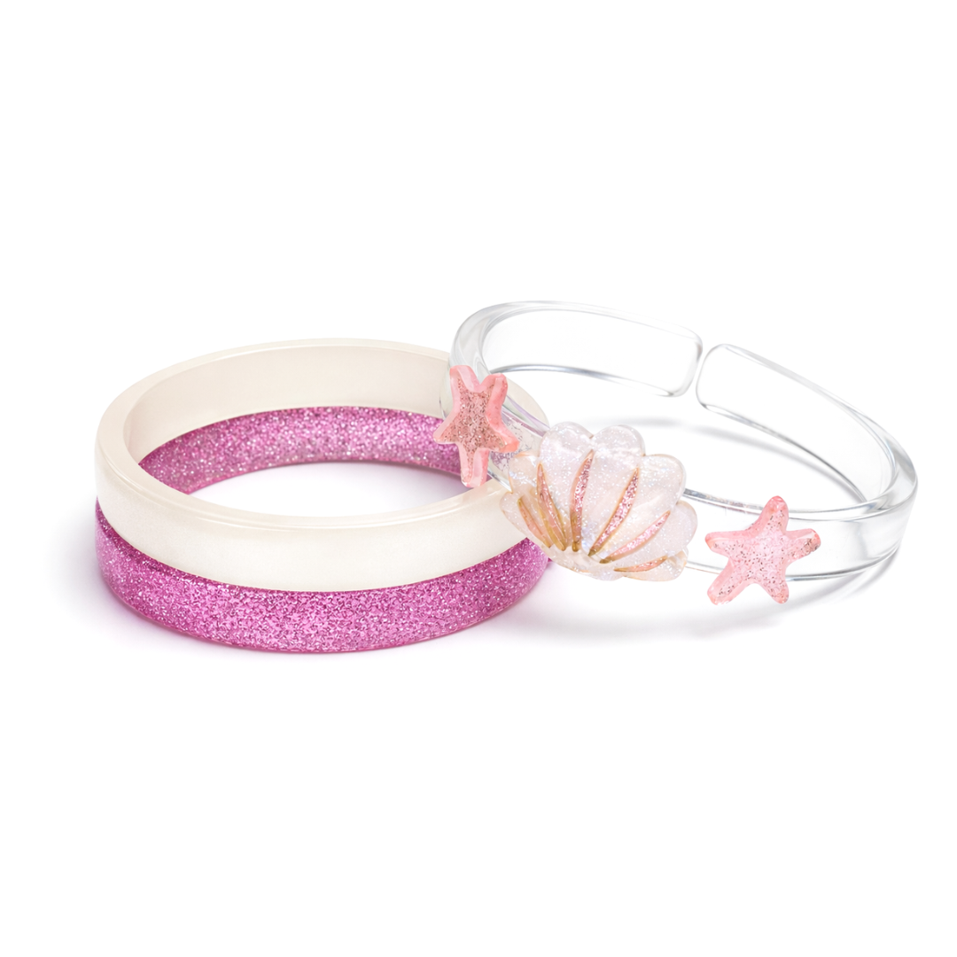 Seashell pink glitter bangles