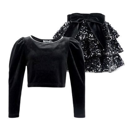 Velvet bow party set