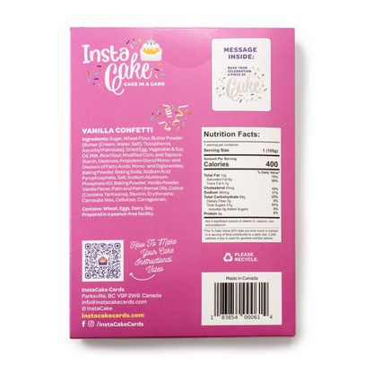 Pink happy birthday cake card - vanilla confetti