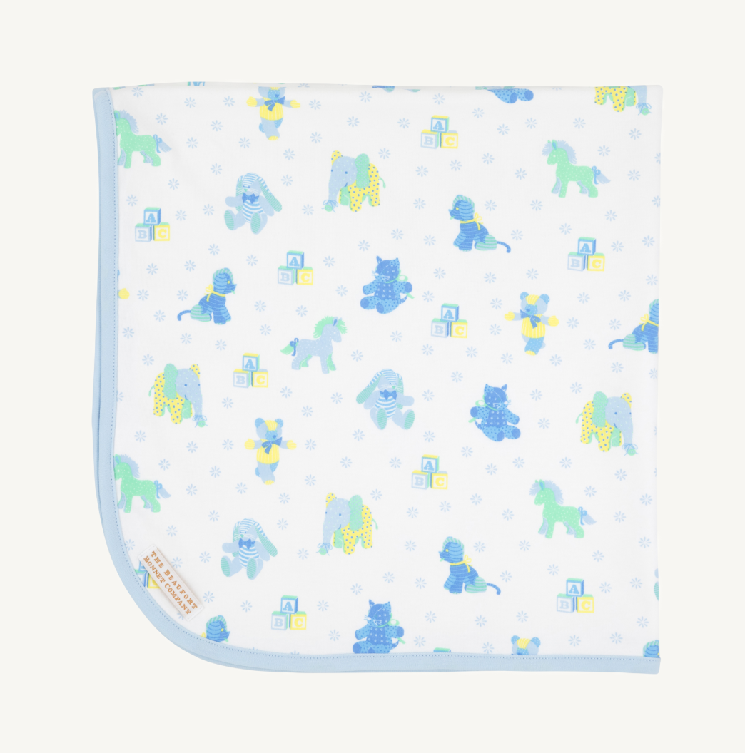Baby buggy blanket - cuddle up cutie blue