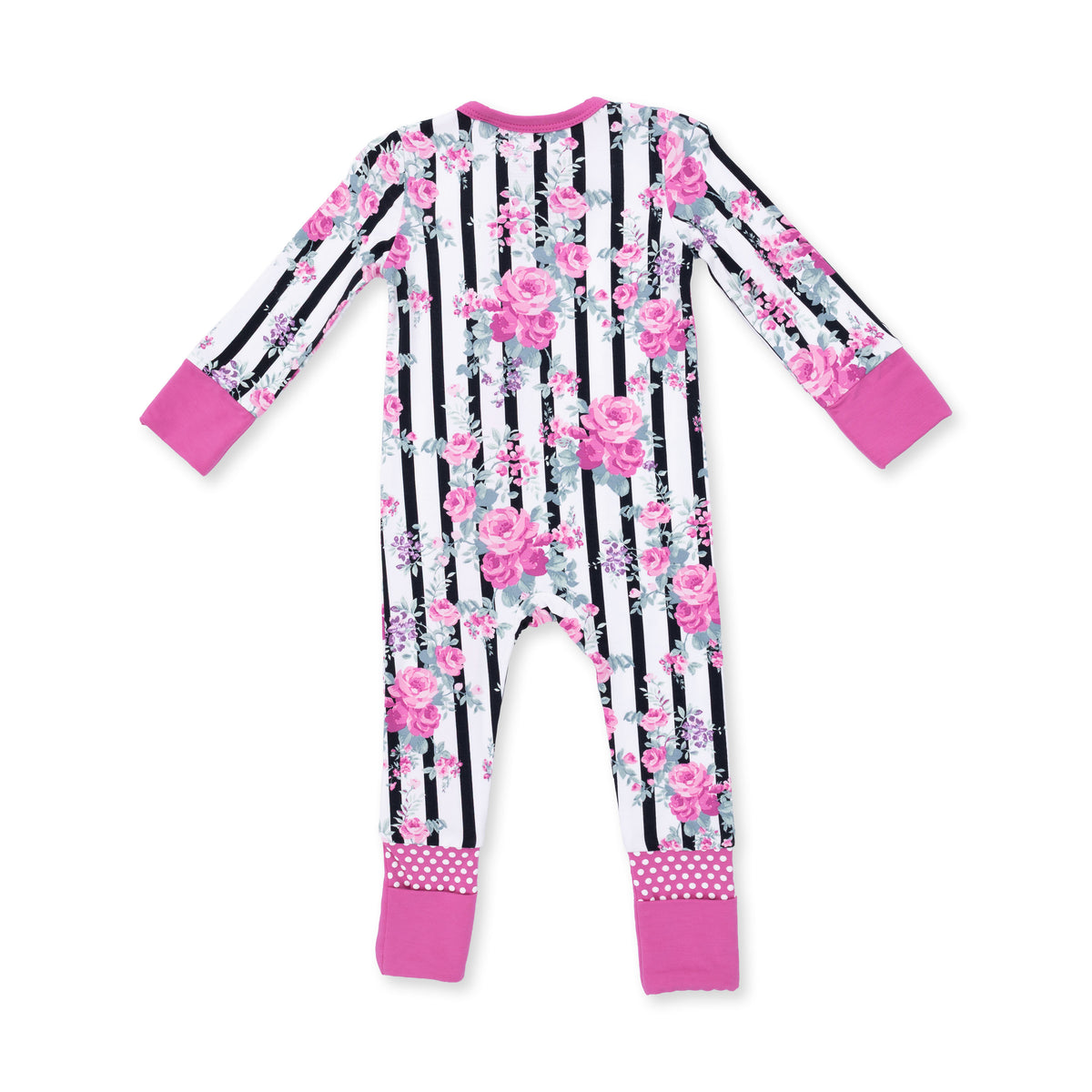 Cabbage rose stripe conv. romper