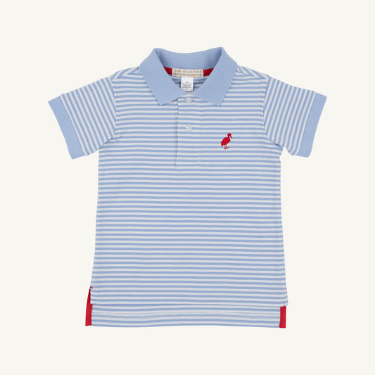 Prim and proper s/s polo - beale st blue stripe