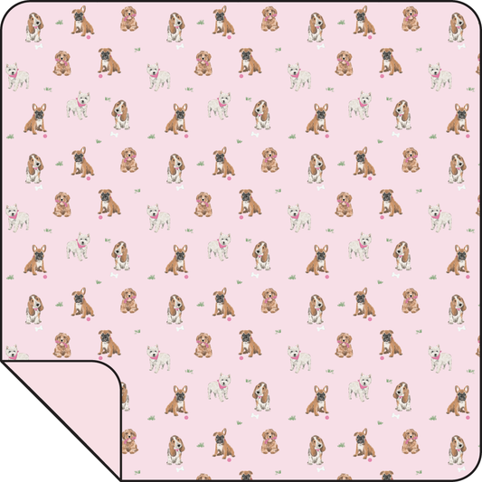 Bestie dogs swaddle blanket - pink