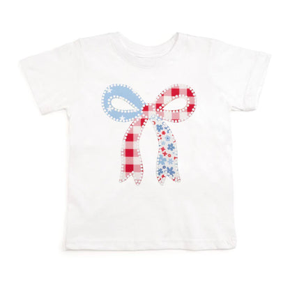 Patchwork bow s/s tshirt