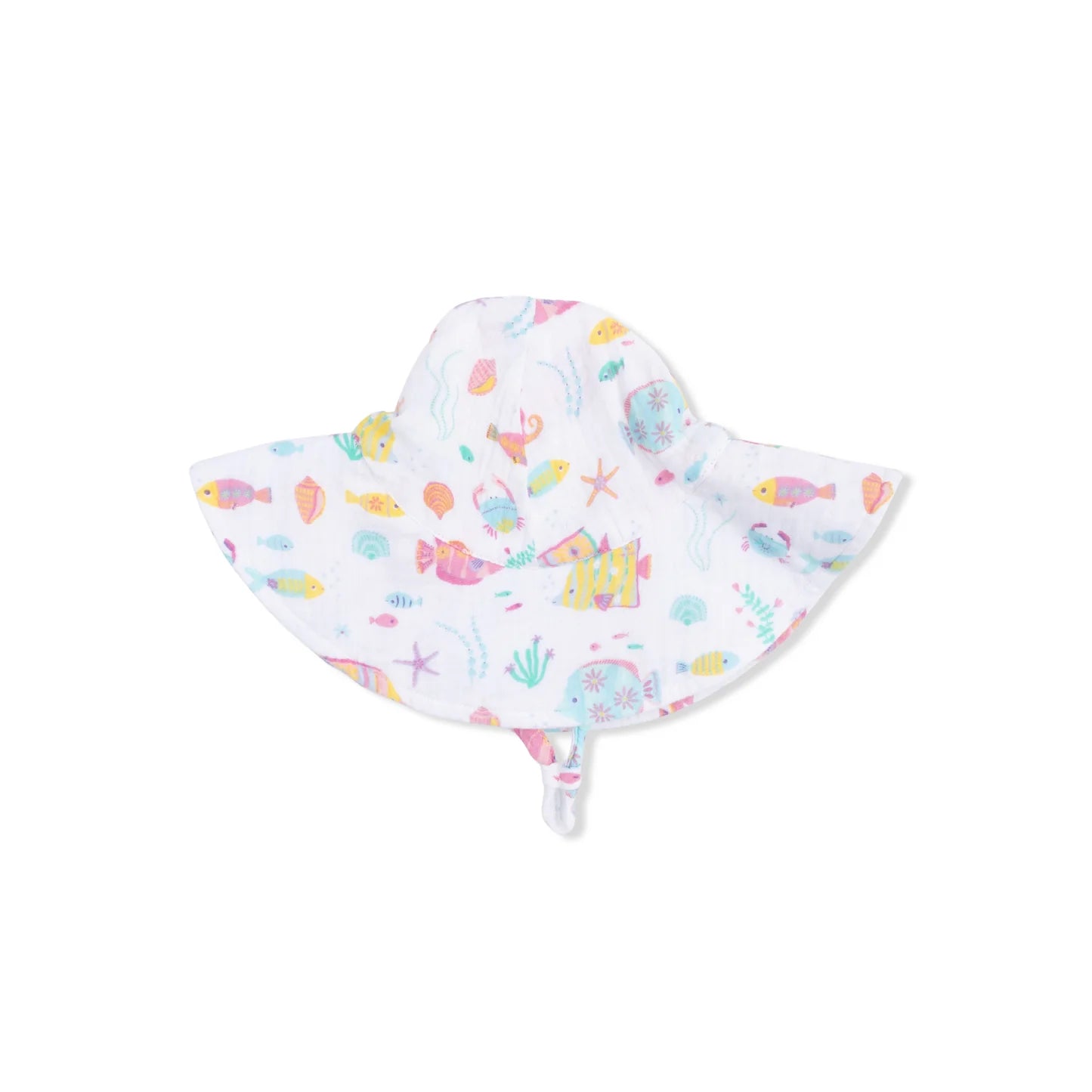 Sunny coral reef fish wide brim sun hat