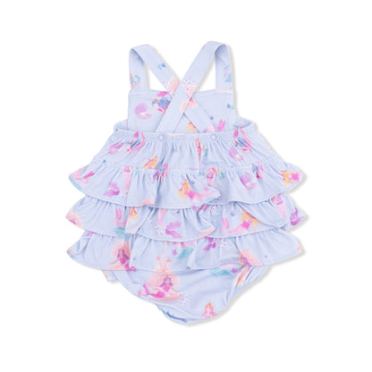 Mermaid princesses ruffle sunsuit