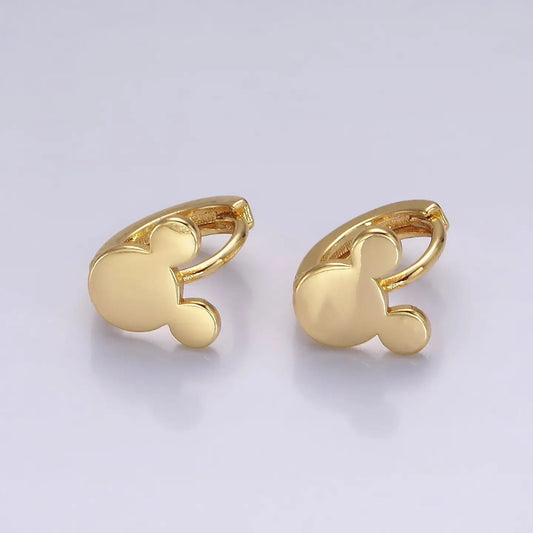 Mouse animal minimalist cartilage huggie earrings