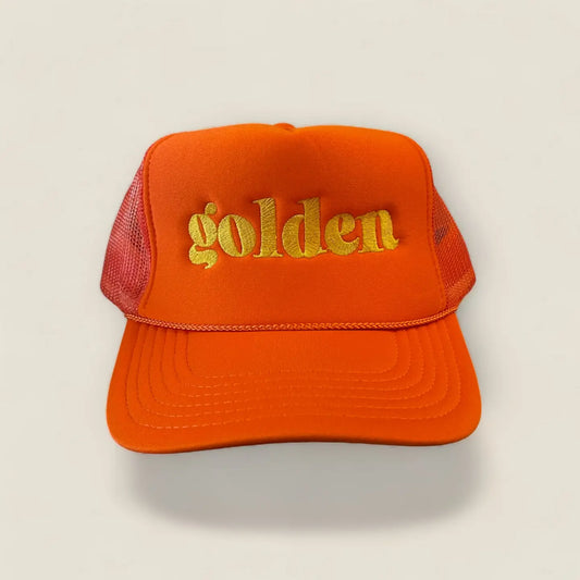 Golden trucker hat - orange