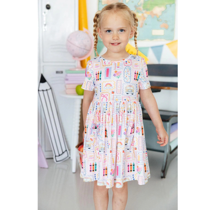 Art class s/s pocket twirl dress