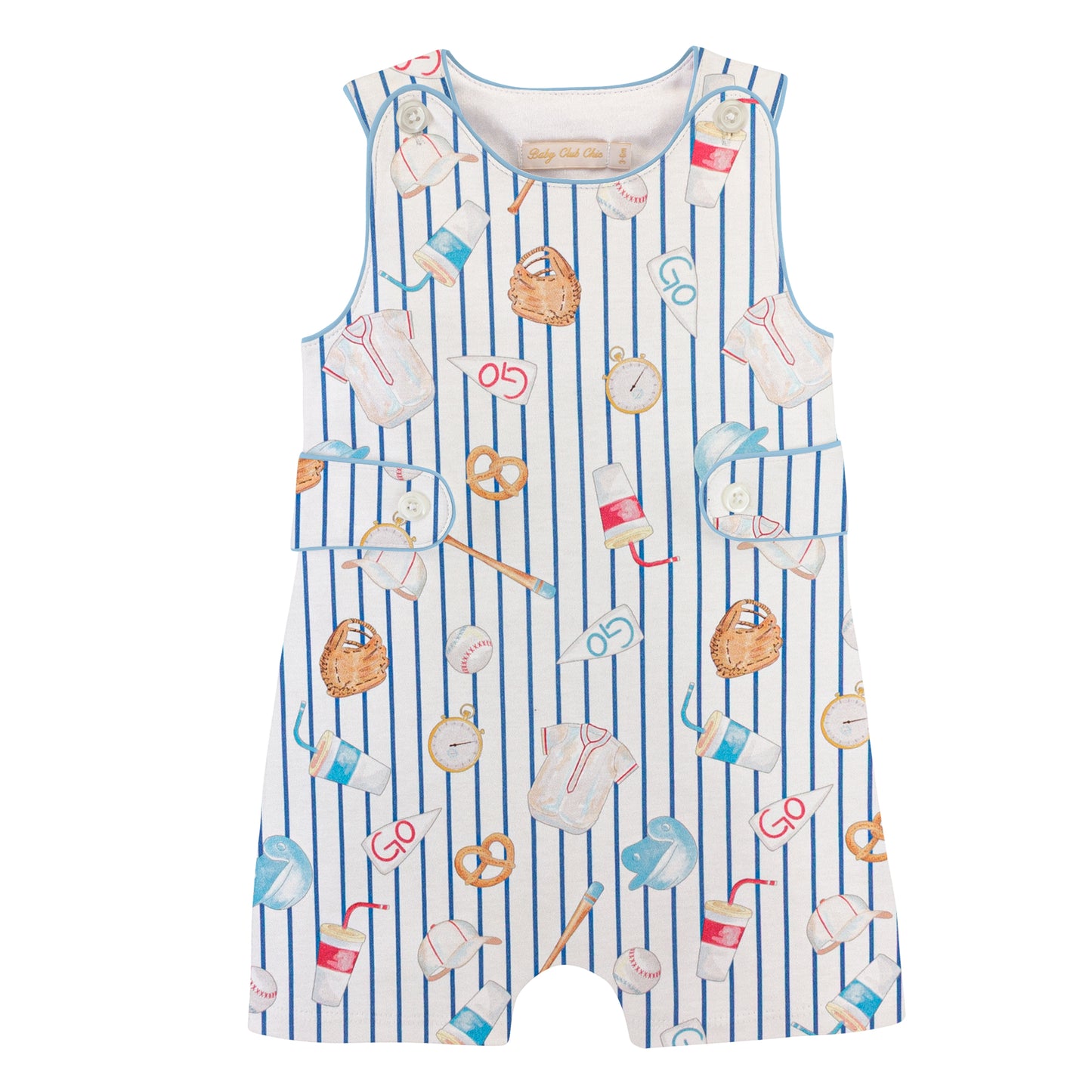 Big league button romper