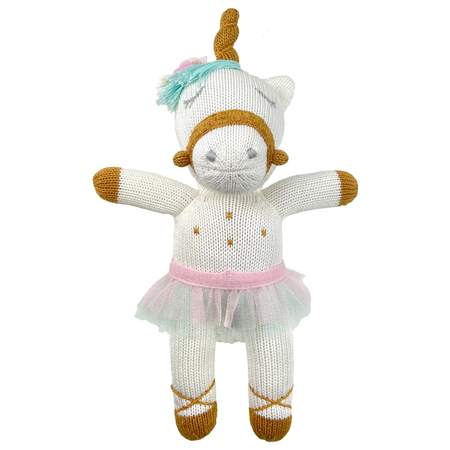 Rainbow pop the unicorn knit doll 12"