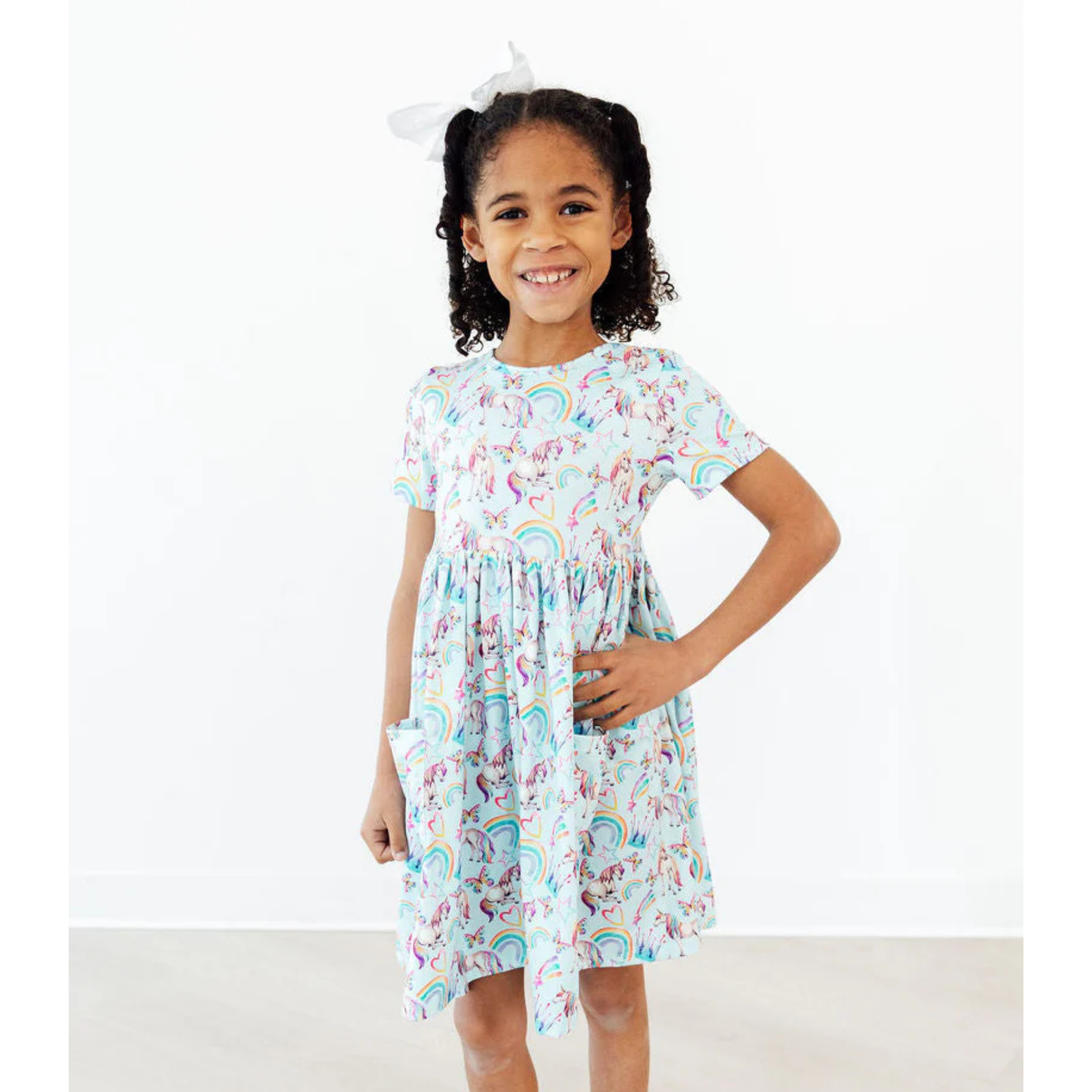 Unicorn queen s/s pocket twirl dress