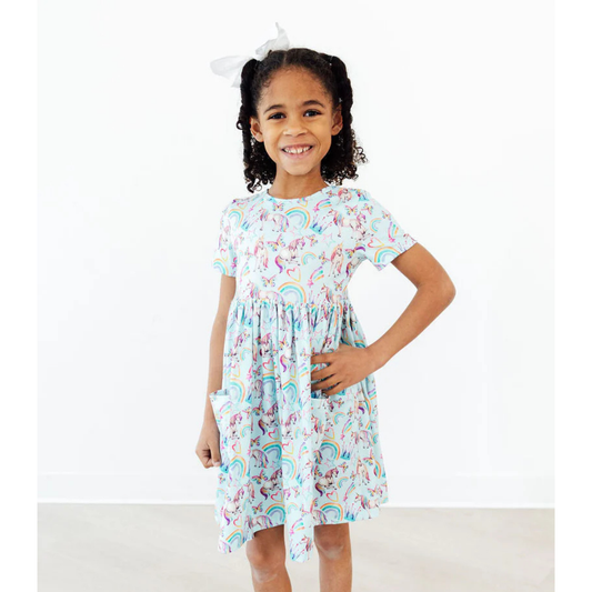 Unicorn queen s/s pocket twirl dress