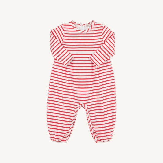 L/s bradford romper - richmond red stripe