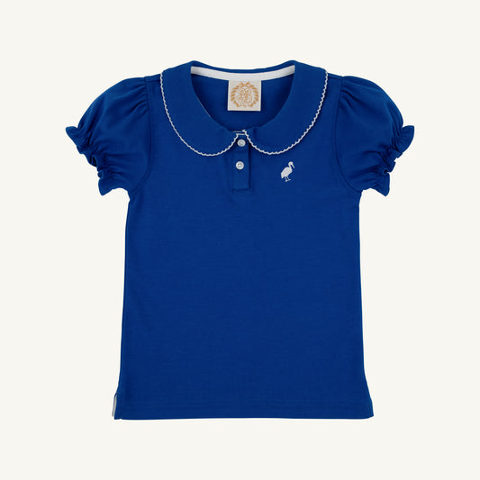 Maude's peter pan collar polo - rockefeller royal